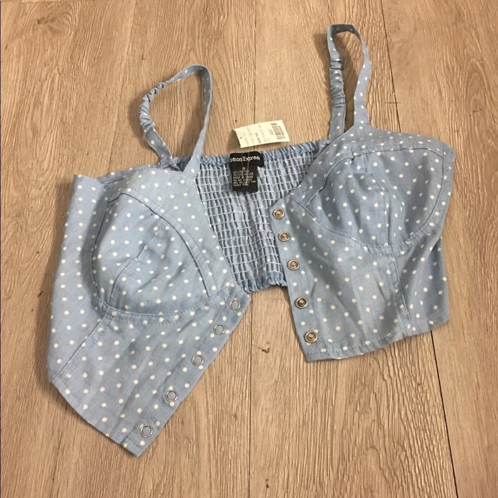 Sexy Polkadot Corset Pin Up Crop Top S